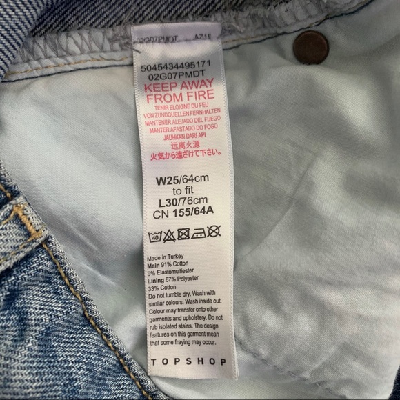 TOPSHOP Straight Raw Hem Jeans L30 - Picture 7 of 7
